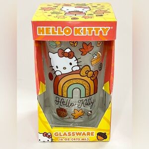 Hello Kitty Fall Pint Glass 16 oz. Autumn Glass Cup